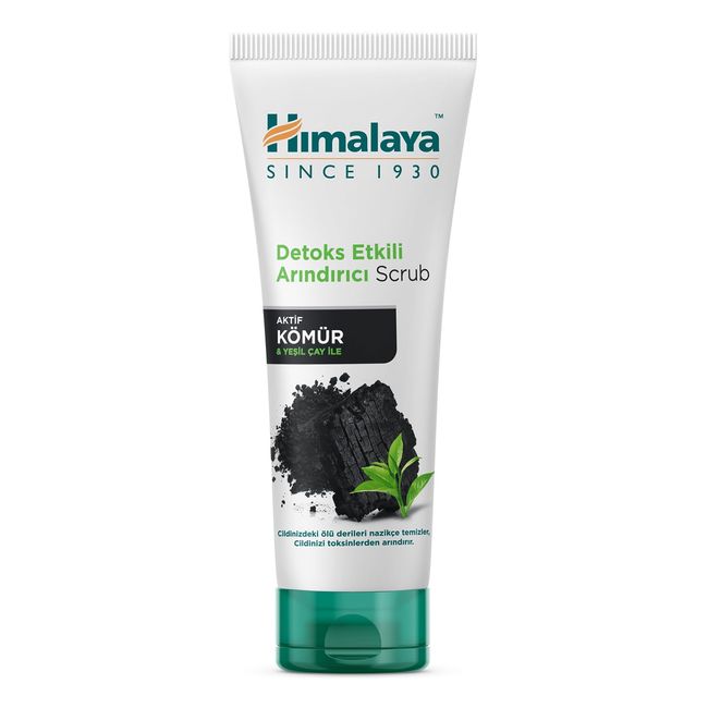 Himalaya Detoks Etkili Arındırıcı Yüz Temizleyici Scrub, Aktif Kömür, Yeşil Çay, Parabensiz, Fitalat İçermez, Tüm Ciltler, 75 ml