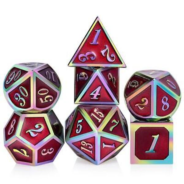 7Pcs Metal Polyhedral Dice Set for DND RPG MTG Role Playing Tabletop Game TOYS