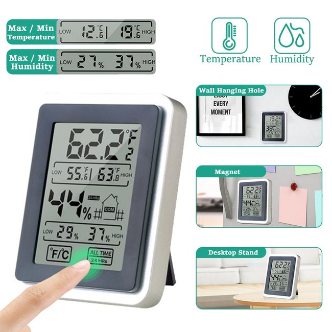 1pc/2pcs Indoor Thermometer Hygrometer, Desktop Digital Thermometer With  Humidity Gauge