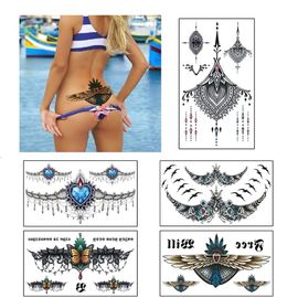 Large Tattoos Fake Temporary Body Art Stickers for Men Women Teens, VIWIEU  3D Realistic Girls Chest Temporary Tattoos, 5 Sheets, Water Transfer Body