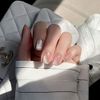 24pcs Cute Elegant Nail Long Nail Tips, Color Changing Stone Nails, Cat Eye Stone