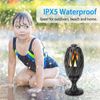 LED Flame Table Lamp Torch Atmosphere Wireless Speaker Stereo Bass Speaker+Pole