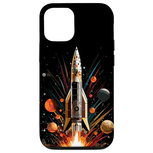 Hülle für iPhone 14 Retro Rocket - Abstrakte Atomic Mid Century Modern