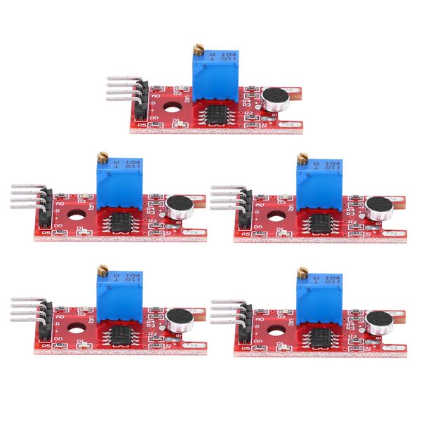 5PCS Sound Sensor Module, Ultra Small Professional Microphone Amplifier, Sound Microphone Sensor Detection Module, IC KY-038 High Sensitivity Microphone Sound Voice Detection Sensor Module