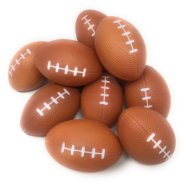 Funiverse Bulk 25 Pack 4" Foam Football Stress Ball - Perfect Tailgating Party Decoration or Favor