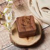 Personalised Wedding Ring Box Holder for 2 Rings With Initials and Leaf Brown