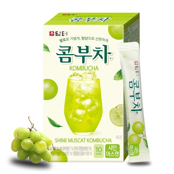 Damto Kombucha, Korean Tea Company, Shine Muscat, Set of 3, Hollande Ingredients, Fruit Juice Powder, 19 Types of Lactic Acid Bacteria, Vitamin C, Refreshing, Zero Sugar (3 Boxes of Shine Muscat)