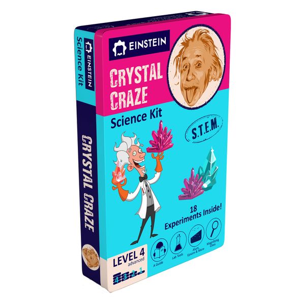 Einstein’s Crystal Craze LAB Science Kit for Kids. 18 Science Experiments Inside STEM for Boys & Girls Aged 10 and Above. Detailed Picture Guide Included.