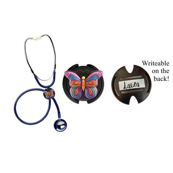 Smart Charms 3D Soft Rubber Stethoscope ID Tag (Butterfly)