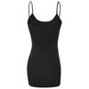RT1002 Ladies Adjustable Spaghetti Strap Basic Long Cami Tank Top Black M