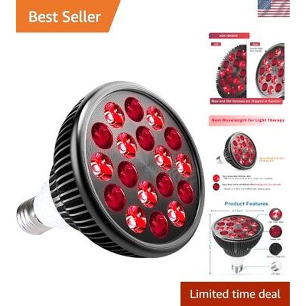 Red Light Therapy Bulb – 18 LEDs, 660nm & 850nm for Skin Care & Pain Relief