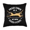 Greyhound Rescue - Proud Owner 45MPH Couch Potato Throw Pillow