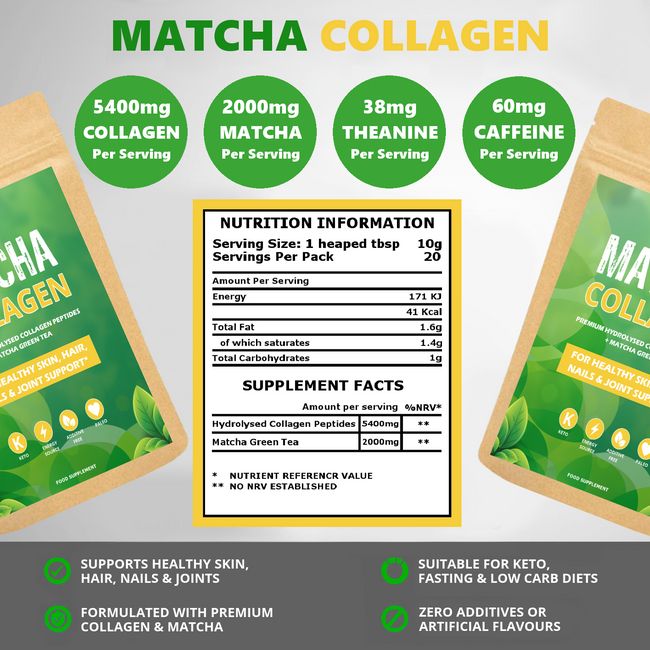 Matcha Collagen Peptides Powder