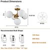 Mid Century 5-Light Semi Flush Mount Ceiling Light,Brass Sputnik Ceiling Light