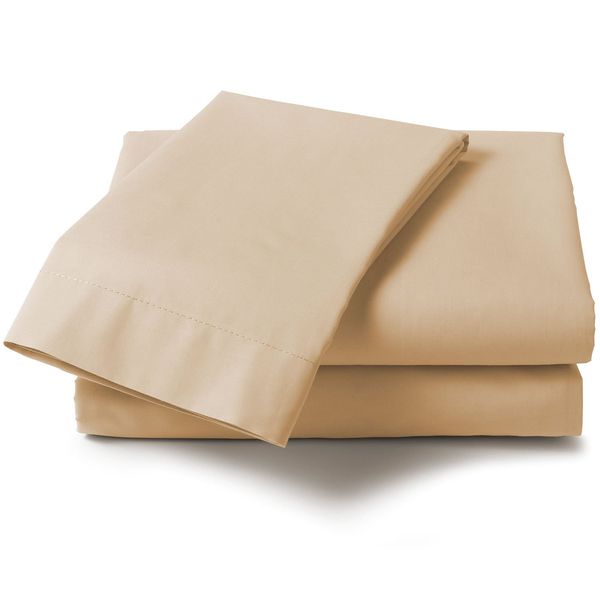 Percale Fitted Sheet Pastel, Polyester-Cotton, Coffee, King