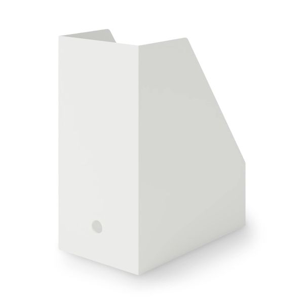 MUJI 83904357 Standing File Box with Recycled Polypropylene, Wide, White, Gray, Approx. Width 5.9 x Depth 10.9 x Height 12.5 inches (15 x 27.6 x 31.8 cm)