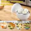 Electric Egg Cooker for Hard Boiled,Egg Cooker, 4 Eggs Capacity Compact Design ABS Material Egg Shape Microwave Function Egg Boiler, Compact Size, Mini Breakfast Machine, Egg Steamer