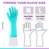 Elgood Reusable Long Dishwashing Cleaning Gloves with Latex Free, Long Cuff,Cotton Lining,Kitchen Gloves 2 Pairs,Purple+Blue Medium