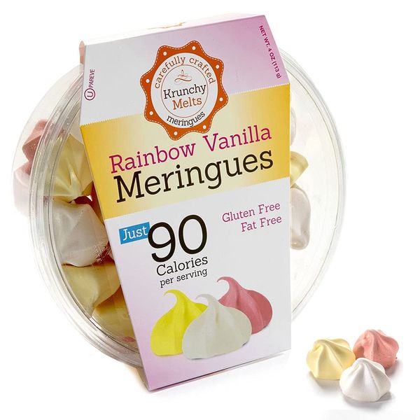 Original Meringue Cookies (Rainbow Vanilla) • 90 calories per serving, Gluten Free, Fat Free, Nut Free, Low Calorie Snack, Kosher, Parve • by Krunchy Melts