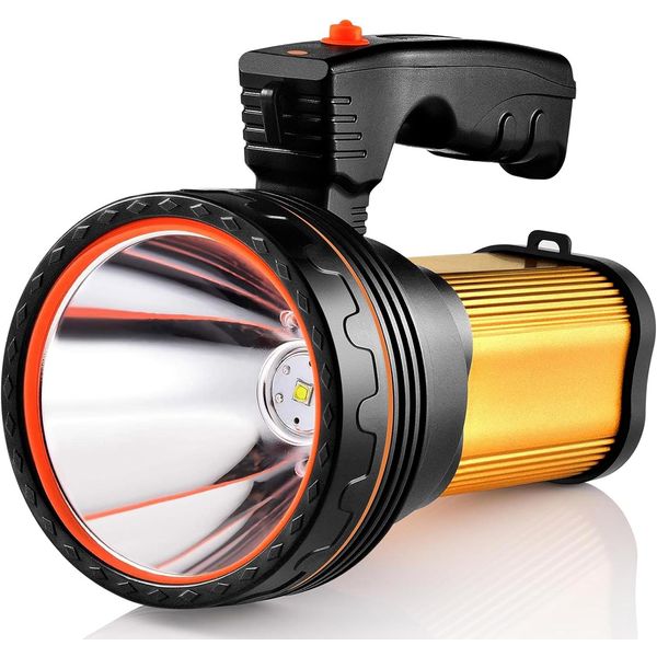 CSNDICE Torch Rechargeable, 180000LM Torches LED Super Bright Rechargeable, IP68 Waterproof Flashlight, 10000mAh Long Lasting Rechargeable Torches for Outdoor Emergency, Camping, Power Cuts, Hiking.