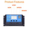 uxcell 20A PWM Solar Charging Controller, 12V/24V Automatic Solar Battery Panel Controller, Automatic Parameter Charger, Regulator, LCD Display, Dual U S, B Ports, 2 Pack