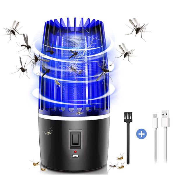 Electric Mosquito Killer Lamp Fly Killer Rechargeable Bug Zapper for Indoor Outdoor Mosquito Lamp 360° UV Fly Zapper Portable Pest Repellent Fly Zapper for Summer Trip Camping Home Use