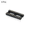 sourcing map DIP IC Chip Socket Adapter Round Pin 20P 2.54mm Pitch IC Socket for PCB Board Chip, 6 Pack