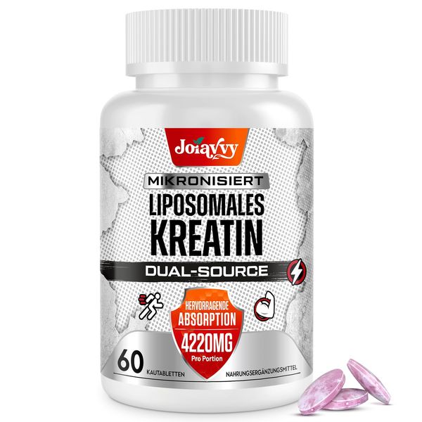 Creatin Monohydrat Tabletten 4220mg, Ultra Hochdosierte Kreatin Monohydrat mit Creatine HCL, 6-in-1 Hohe Absorption Formel, Alternative zu Kapseln & Pulver, Vegan (60 Tabletten)