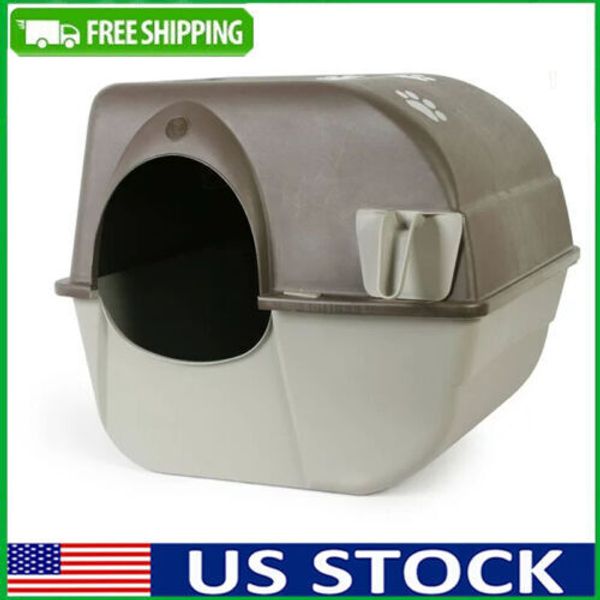 Cat Litter Box Self Cleaning Pet House Enclosed Hooded Kitty Toilet , Large US