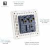 Trendi Switch Fan Isolator 10A Triple Pole Chrome Rocker Switch in Cool Grey