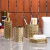 Gold Bathroom Accessory Set, 4-Piece Ceramic Bathroom Decorations Accessories