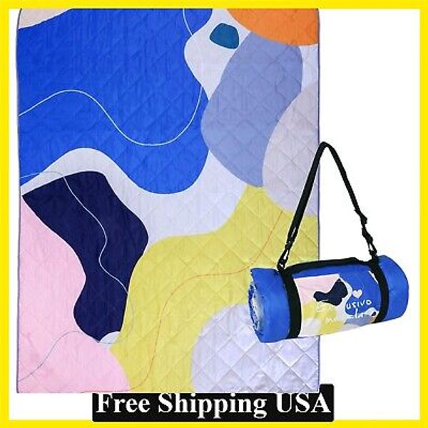 Abstract Yellow Extra Large Beach Blanket Sandproof Waterproof 60×80'' Blanket