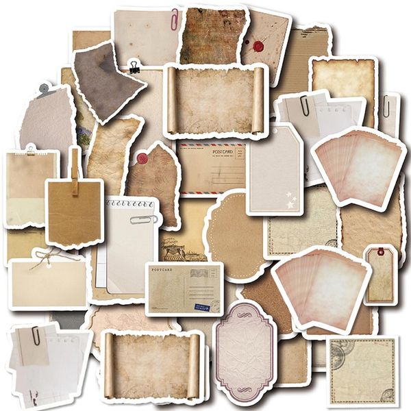 80 Stück Vintage Scrapbooking Sticker Set, Beschreibbare Retro dekorative Papier Scrapbook Aufkleber, DIY Papier Dekoration für Scrapbook Kalender Notizbuch Tagebuch Fotoalbum usw