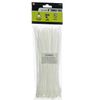 100pc 8" White Plastic Zip Ties- Self-Locking Cable Wire Straps for Home Network
