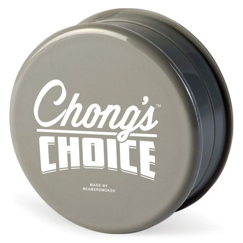 Chong’s Choice 3-Piece 63mm Acrylic Grinder - Opaque Gray Color + Beamer Smoke Sticker