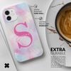 Tirita Personalised Phone Case Cover Compatible with iPhone 12 & 12 Pro - [01 - Purple Clouds with Initial]