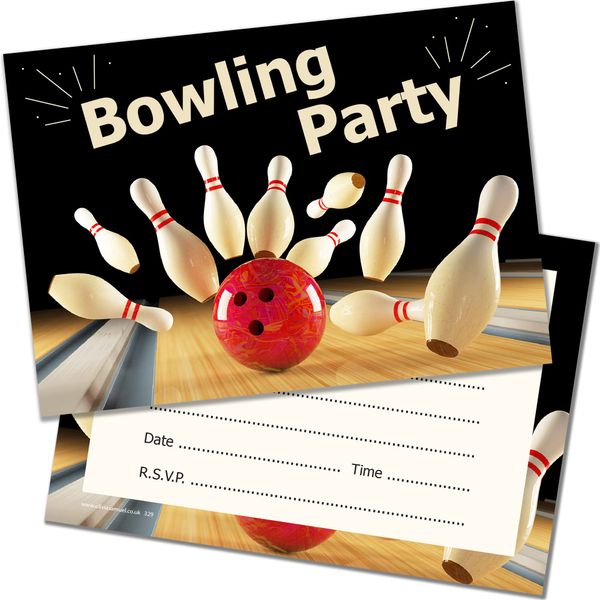 Olivia Samuel 20 x Kids Bowling Party Invites from A6 Double Sided Cards with Envelopes