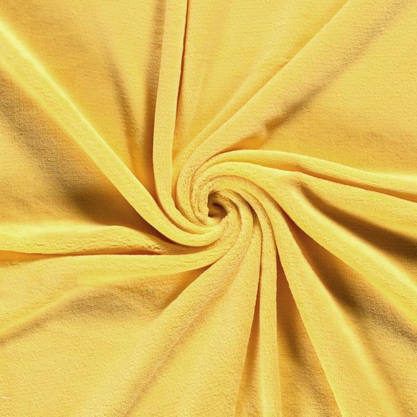 Double Sided Coral Cuddle Fleece Fabric Material Yellow 1/2MTR