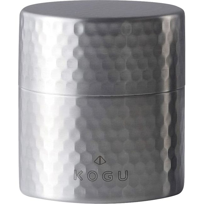 KOGU 43976 Shimomura Tea Caddy [Made in Japan] Stainless Steel Can with Inner Lid, Airtight, Hammered Pattern, 3.5 oz (100 g)