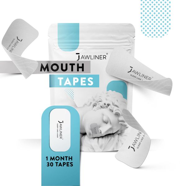 Jawliner Mouth Tape for Sleeping 30X Mouth Tapes for Stop Snoring Solution - Anti-Snoring Devices Reducing Snoring and Improving Sleep Quality (1 Month Pack)