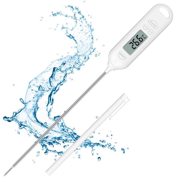 Flintronic Digital Roasting Thermometer, LCD Screen Digital Kitchen Thermometer Instant Read, Auto-Off Meat Thermometer für Küchengrill, Zucker, Milch, Wasser, Marmelade, Grill (Batterie Enthalten)