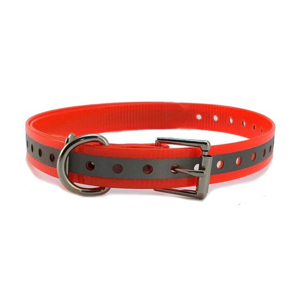 Sparky Pet 1" Reflective Orange Square Buckle 30" Strap, Reflective Orange