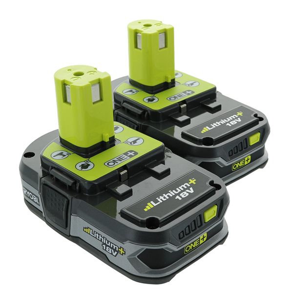 Ryobi P107 One+ 18 Volt Compact Lithium Ion 1.5 Ah Battery Multi Pack (2 Batteries)