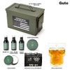 Gifts for Dad & Men Gift Box Real 50 Cal Ammo Set - Fathers Day Grooming & Shaving Set Perfect Gifts Ideas for Him - Military Storage Container, Skull Beer Mug Shave, Wash, Body Care & More - Skincare