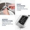 kwmobile Key Cover Compatible with VW Golf 7 MK7 3 Button Car Key Case - Silver High Gloss TPU Protector