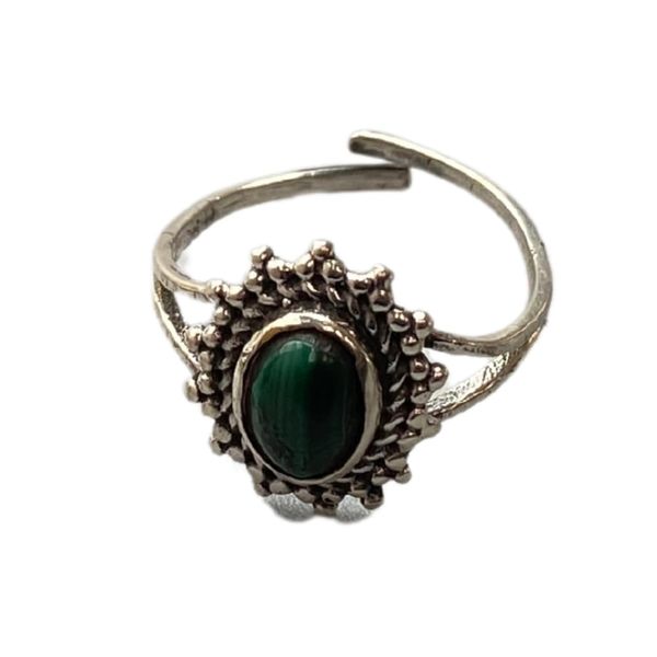 VIE Cocktail Crystal Oval Ring, Malachite