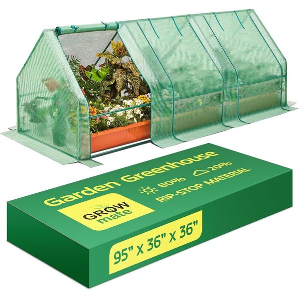 Mini Greenhouse Outdoor, Steel-Frame Portable Greenhouse, 95x36x36 Inch, Smal...