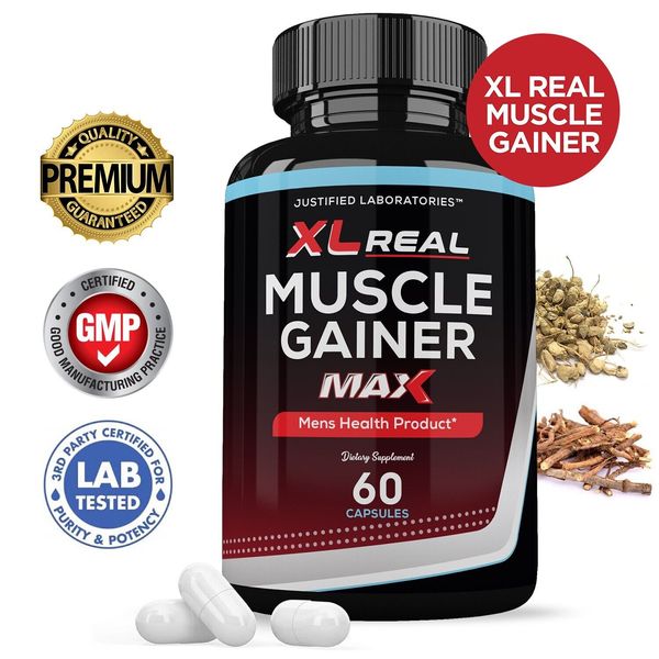 XL Real Muscle Gainer  Max Men’s Health Supplement 1600mg 60 Capsules