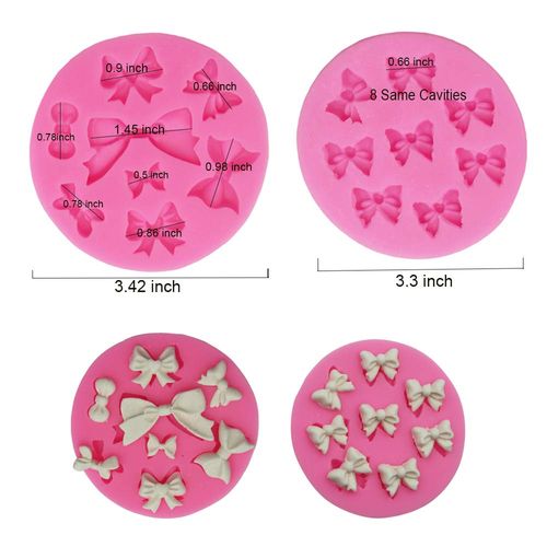 Awgusu Mini Bow Silicone Fondant Mold Bowknot Candy Chocolate Mold Cake Cupcake Decoration For Birthday Party
