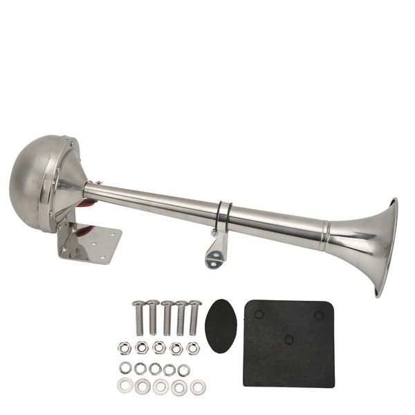 Truck Air Horn, Rust Proof Boat Single Trumpet VXH1112MAR‑C 12V (For Yacht RV)
